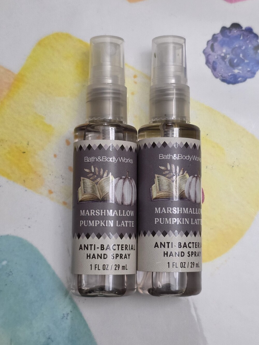 Bath & Body Works Marshmallow Pumpkin Latte Anti-Bacterial Hand Spray Set of 2
